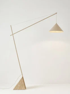 Lámpara de lectura grande de travertino Reyna