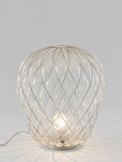 Lámpara de mesa artesanal grande regulable Pinecone