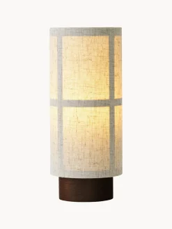 Lámpara de mesa artesanal de lino regulable Hashira, portátil