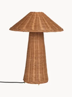 Lámpara de mesa artesanal de ratán Dou