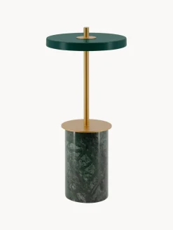 Lámpara de mesa LED pequeña regulable de mármol Asteria, portátil