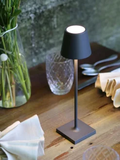 Lámpara de mesa LED regulable Poldina, portátil