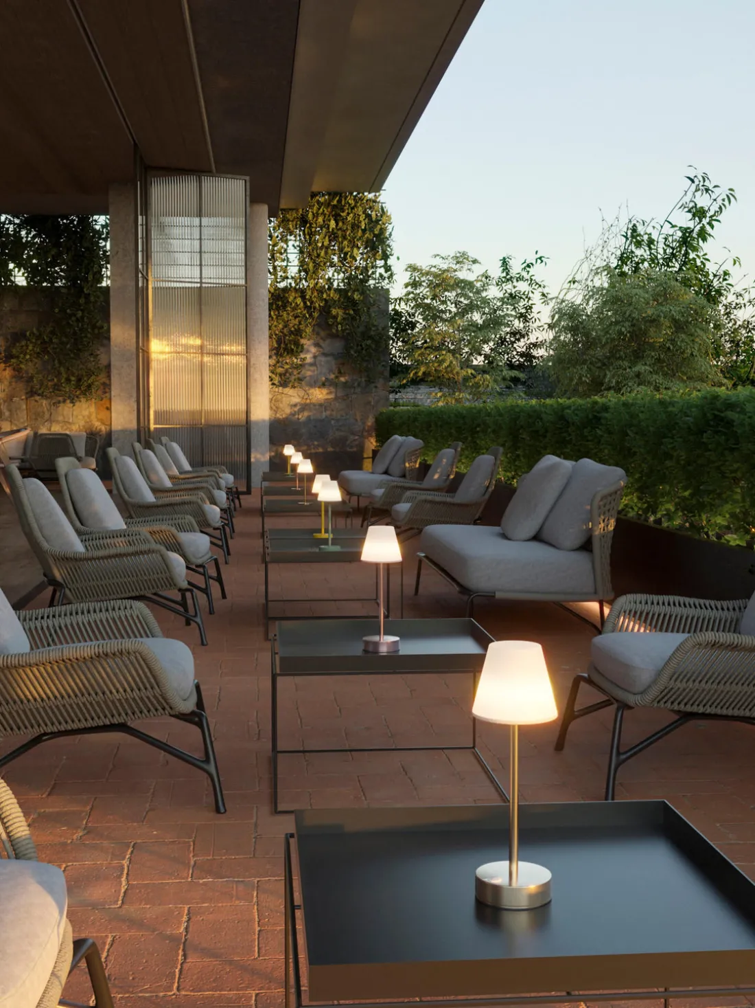 Lámpara de mesa para exterior LED regulable táctil Lola, portátil