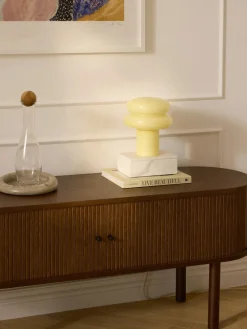 Lámpara de mesa pequeña de vidrio opalino Baya