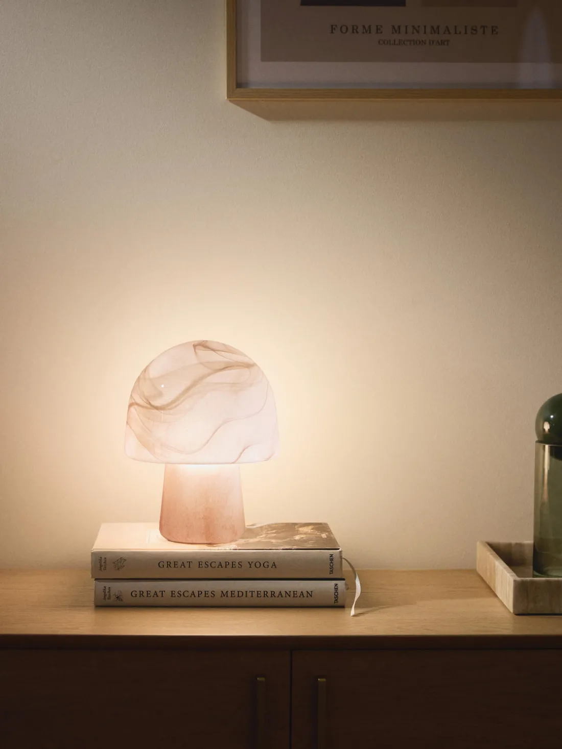 Lámpara de mesa pequeña efecto mármol Talia