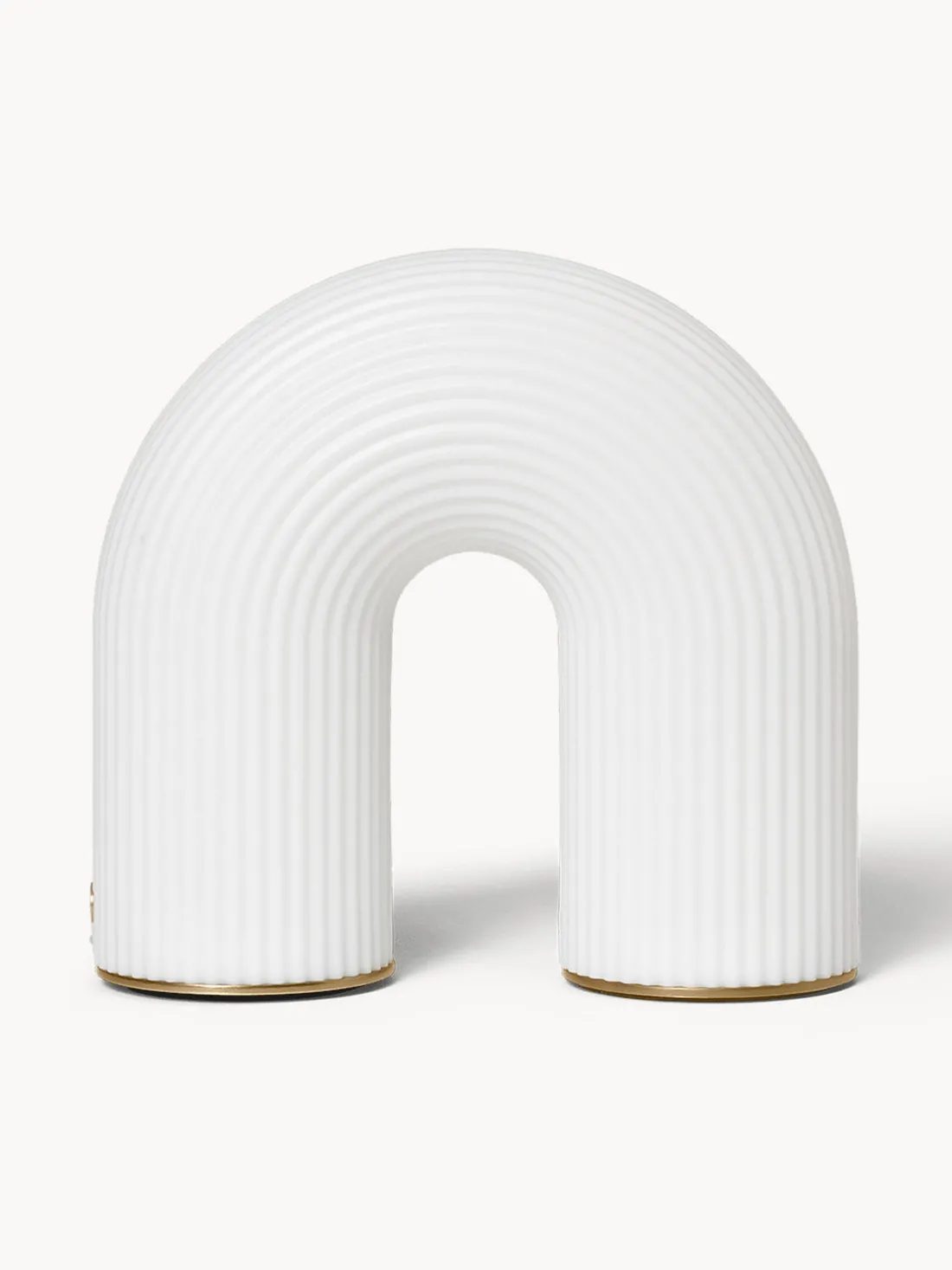 Lámpara de mesa pequeña LED regulable con estructura acanalada, portátil