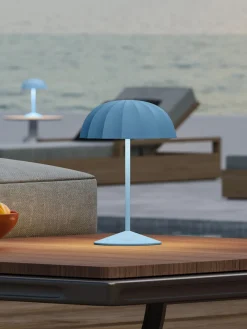 Lámpara de mesa pequeña para exterior LED regulable Ombrellino, portátil
