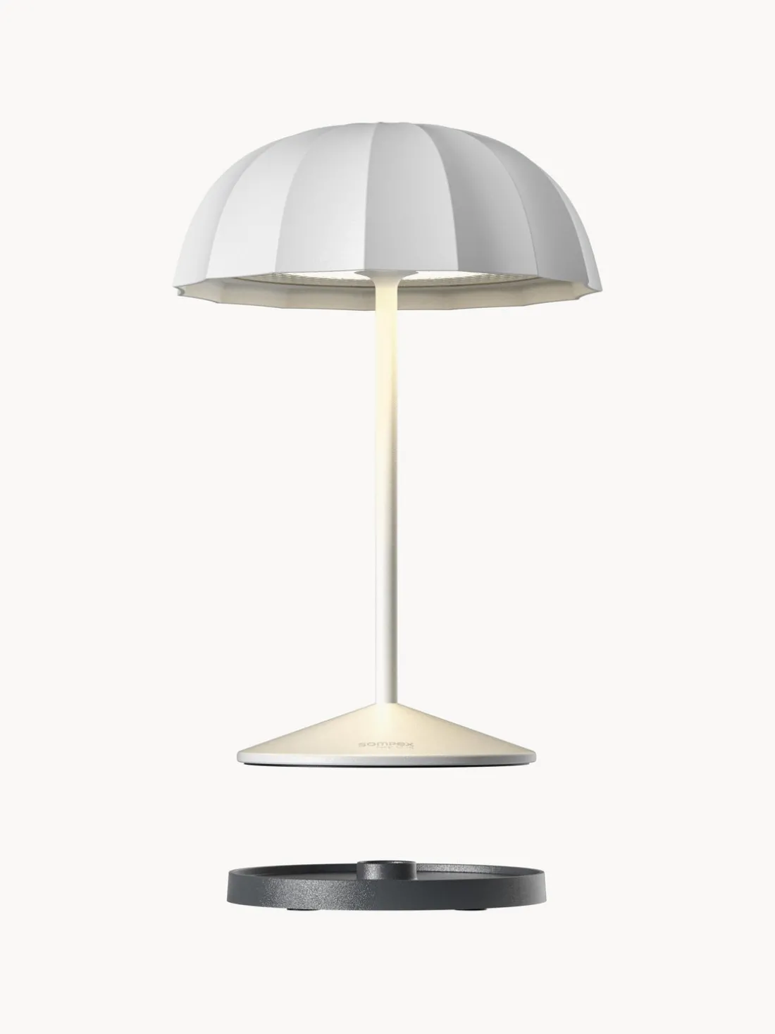 Lámpara de mesa pequeña para exterior LED regulable Ombrellino, portátil