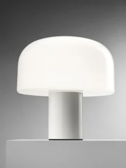 Lámpara de mesa regulable de cristal opalino Bellhop