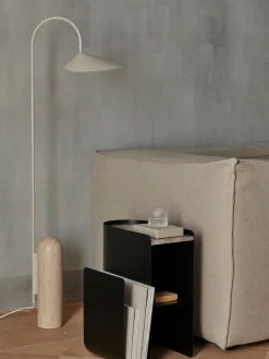 Lámpara de pie ajustable con base de travertino Arum