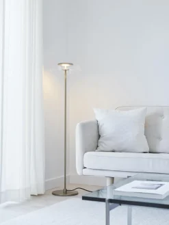 Lámpara de pie LED pequeña soplada regulable Blossi, portátil