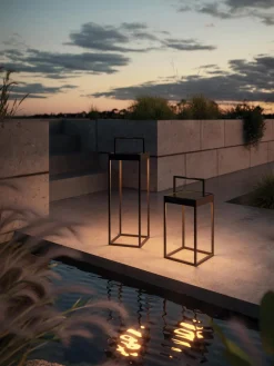 Lámpara de pie LED regulable para exterior Cannes, portátil