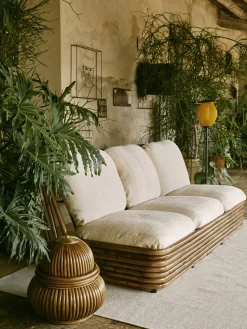 Lámpara de pie pequeña de ratán Bohemian