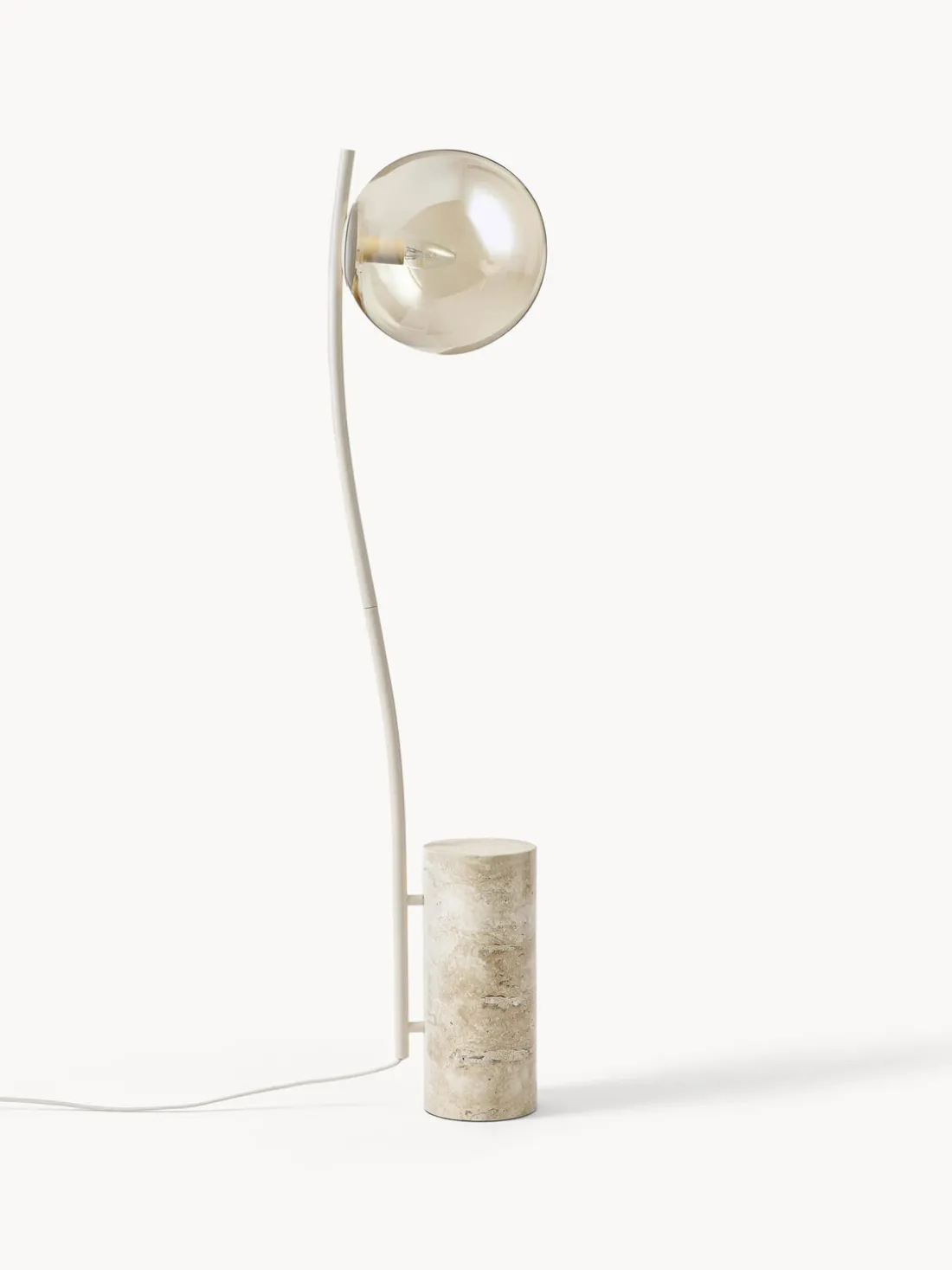 Lámpara de pie pequeña de travertino Cora