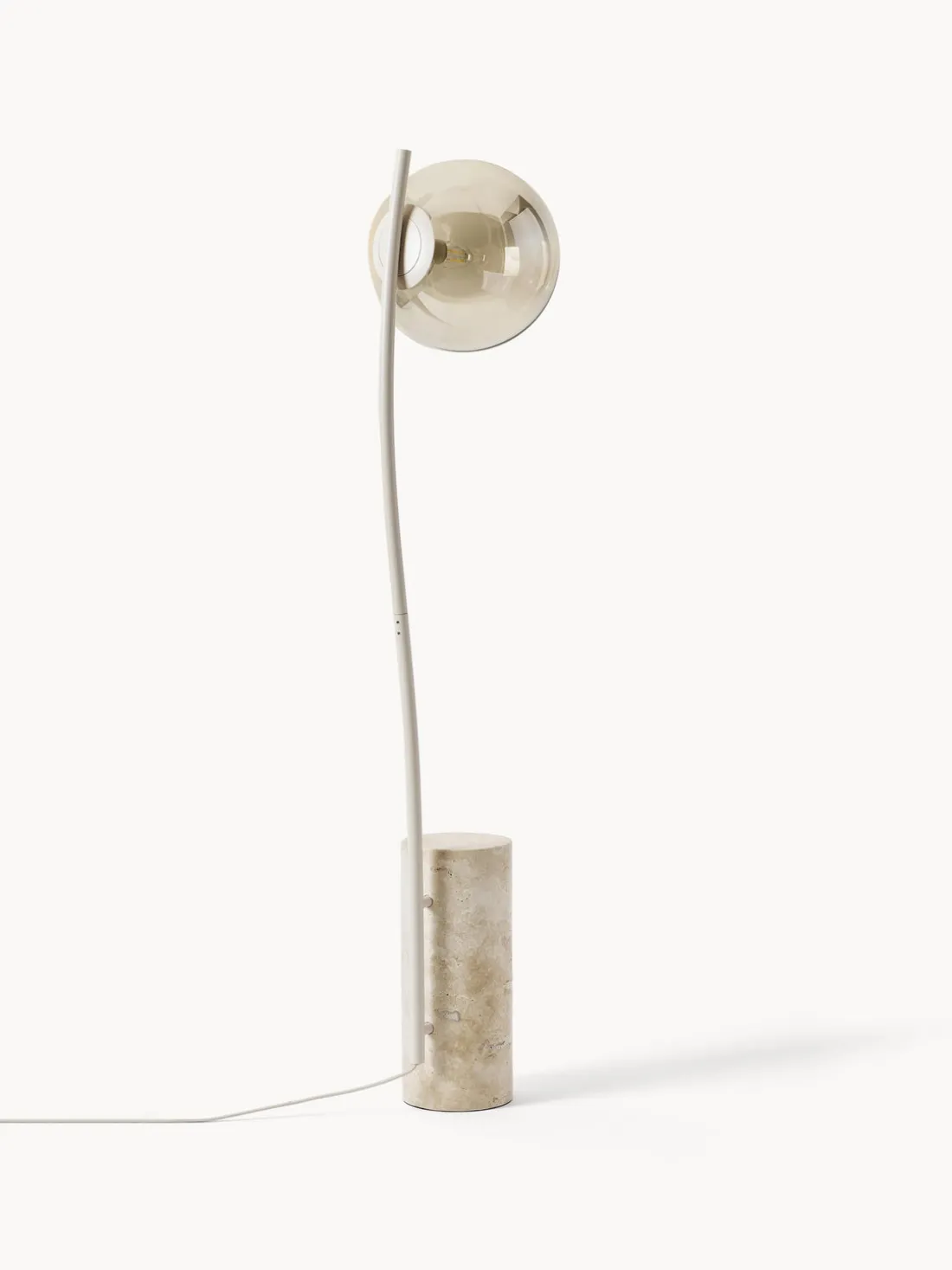 Lámpara de pie pequeña de travertino Cora