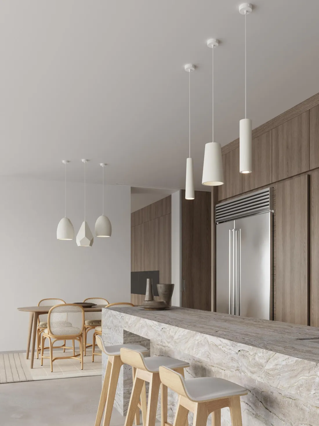 Lámpara de techo artesanal pequeña de cerámica Sativa