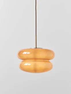 Lámpara de techo artesanal de vidrio opalino Baya