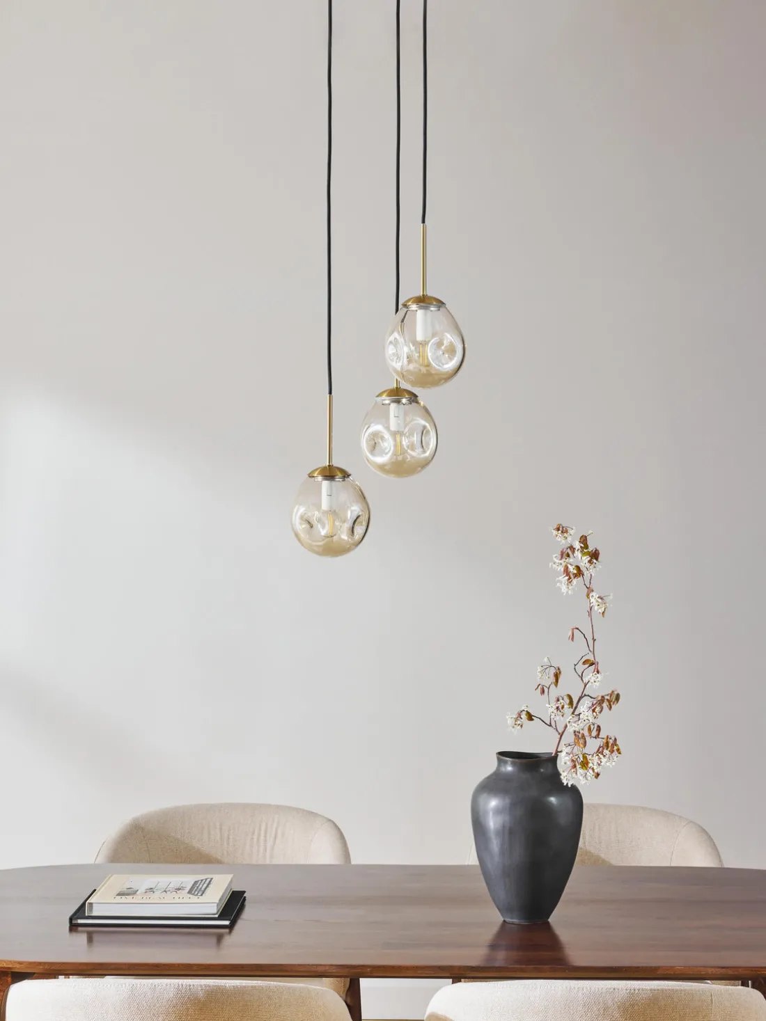 Lámpara de techo cluster de vidrio Amora