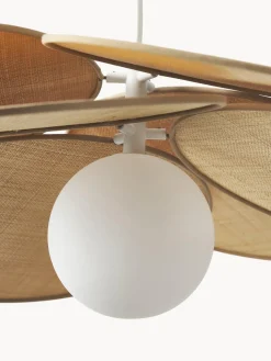 Lámpara de techo con adornos de fibras naturales Milani