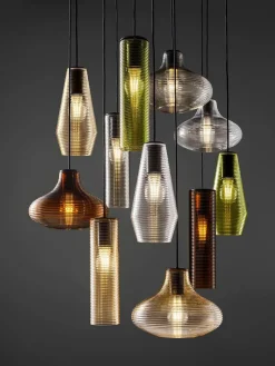 Lámpara de techo de vidrio tintado soplado Clio