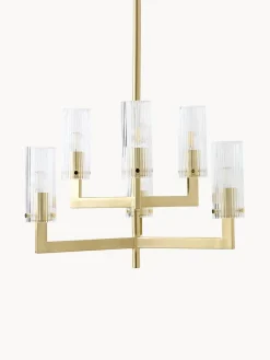 Lámpara de techo de vidrio estriado Emmi