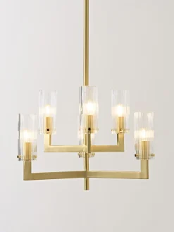 Lámpara de techo de vidrio estriado Emmi