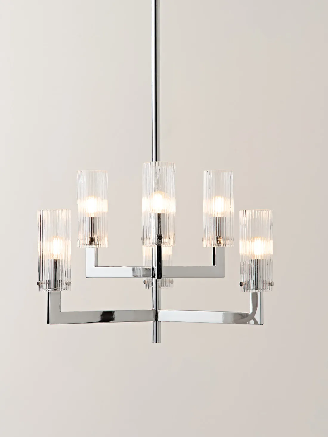 Lámpara de techo de vidrio estriado Emmi