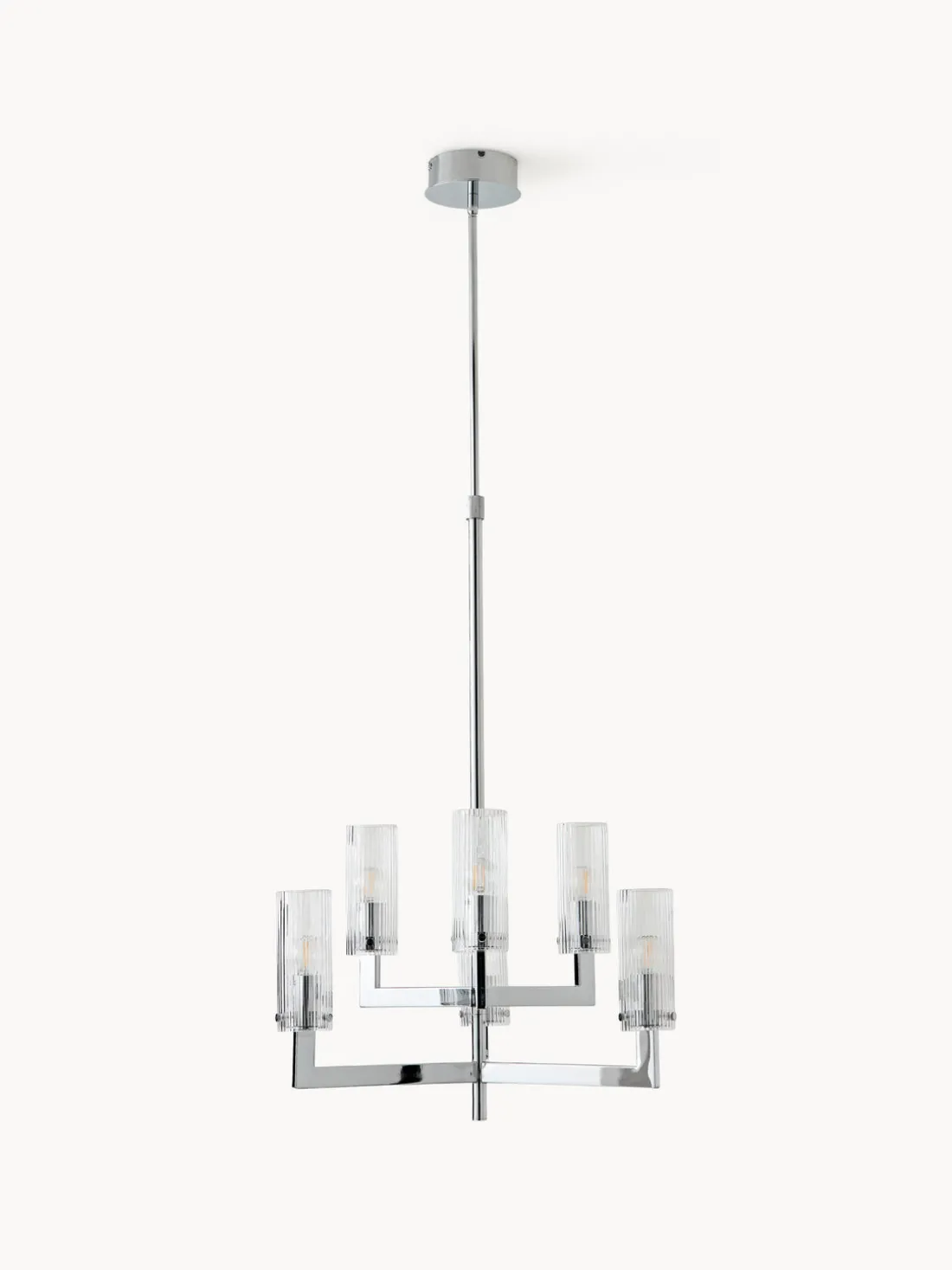 Lámpara de techo de vidrio estriado Emmi