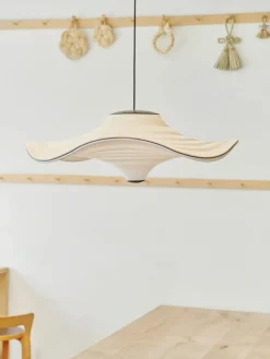 Lámpara de techo LED de fibras naturales Flying