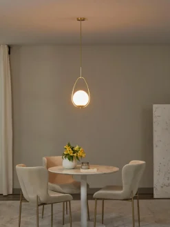 Lámpara de techo pequeña de vidrio opalino Avalon