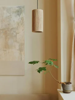 Lámpara de techo pequeña de yute RO, Ø 30 cm