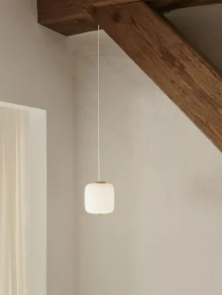 Lámpara de techo pequeña de vidrio opalino soplado EK61