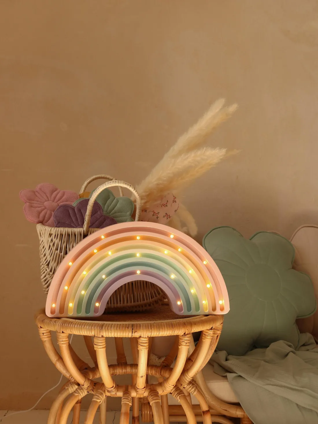 Lámpara infantil LED artesanal regulable Rainbow, con función de temporizador