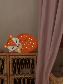 Lámpara infantil LED artesanal regulable Fox, con función de temporizador y control remoto