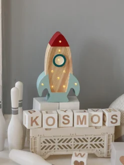 Lámpara infantil LED artesanal regulable Rocket Mini, con función de temporizador y control a mando