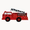 Lámpara infantil LED artesanal regulable Fire Truck, con función de temporizador y mando a distancia