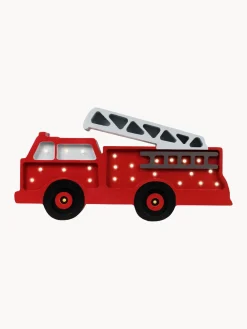 Lámpara infantil LED artesanal regulable Fire Truck, con función de temporizador y mando a distancia