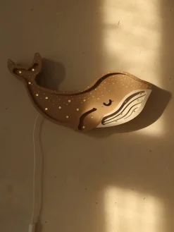 Lámpara infantil LED artesanal regulable con función de temporizador y control remoto Whale