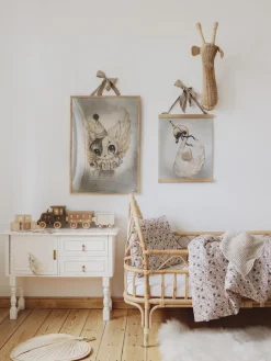 Lámpara infantil LED artesanal regulable Train, con función de temporizador y control remoto