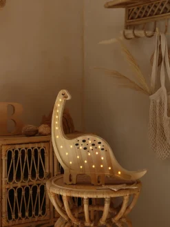 Lámpara infantil LED artesanal regulable Diplodocus, con función de temporizador