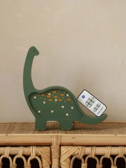 Lámpara infantil LED regulable artesanal Diplodocus, con función de temporizador y control remoto
