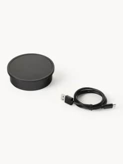 Lámpara LED solar para interior/exterior con pantalla de ratán Kyra