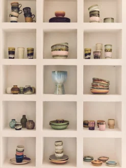 Macetero artesanal con esmalte reactivo Retro