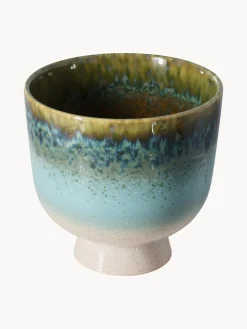 Macetero artesanal con esmalte reactivo Retro