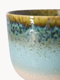 Macetero artesanal con esmalte reactivo Retro