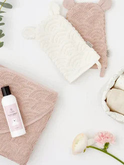 Manopla de baño infantil de algodón Wave