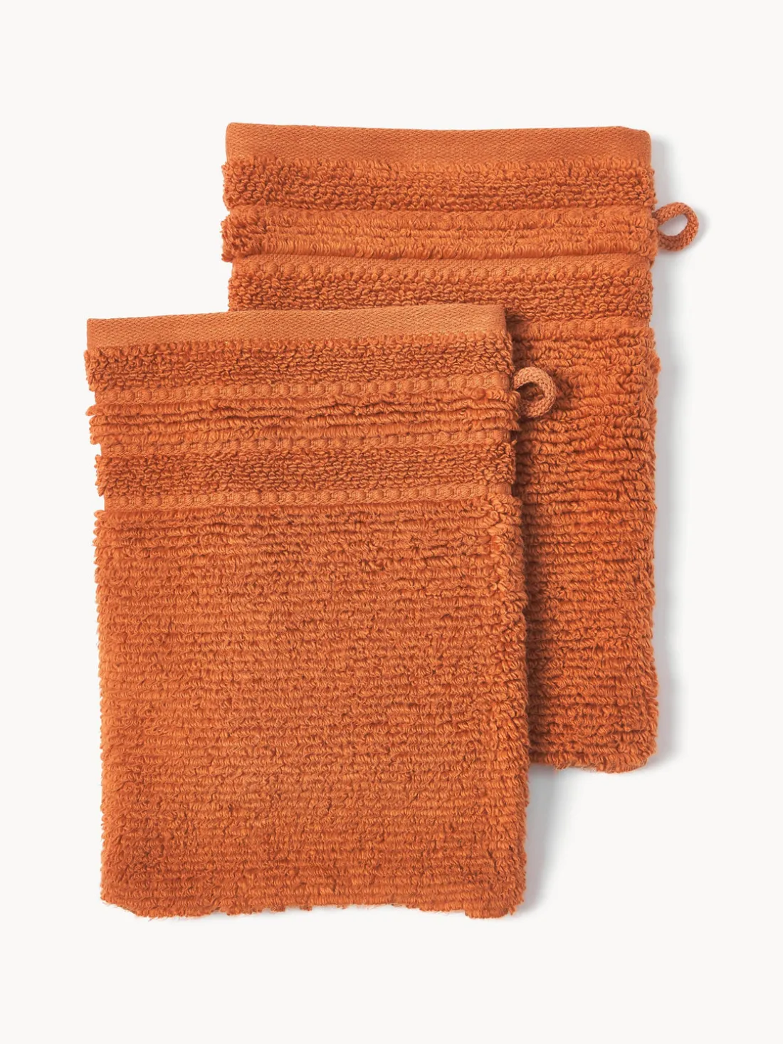 Manoplas de baño con borde a rayas Luxe, 2 uds.