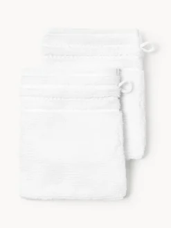 Manoplas de baño con borde a rayas Luxe, 2 uds.