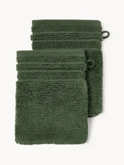 Manoplas de baño con borde a rayas Luxe, 2 uds.