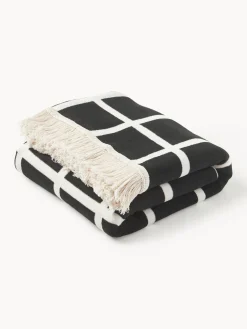 Manta a cuadros con flecos Edison